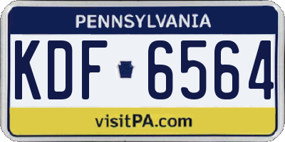 PA license plate KDF6564
