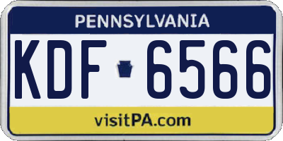 PA license plate KDF6566