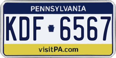 PA license plate KDF6567