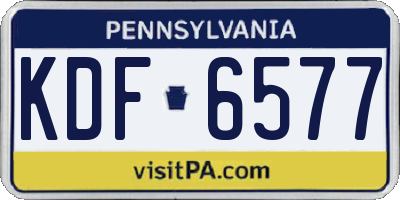 PA license plate KDF6577