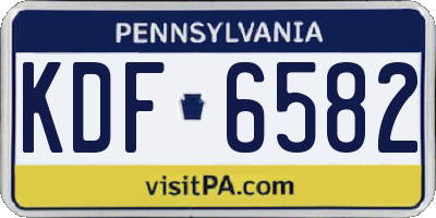 PA license plate KDF6582