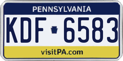 PA license plate KDF6583