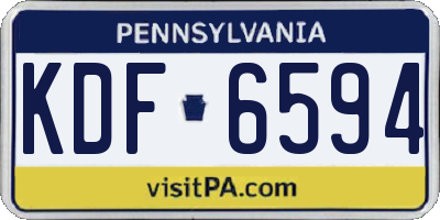 PA license plate KDF6594