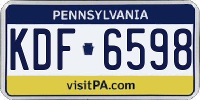 PA license plate KDF6598