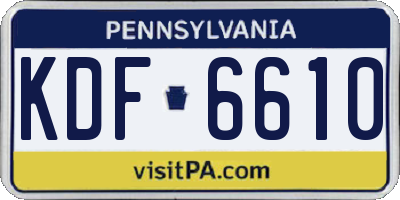 PA license plate KDF6610