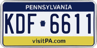 PA license plate KDF6611