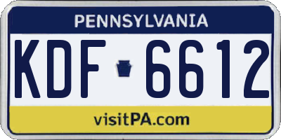 PA license plate KDF6612
