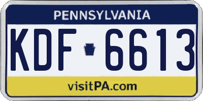 PA license plate KDF6613