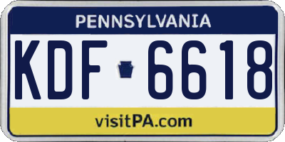 PA license plate KDF6618