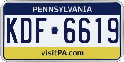 PA license plate KDF6619