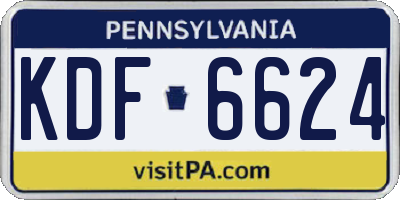 PA license plate KDF6624