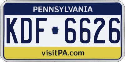 PA license plate KDF6626