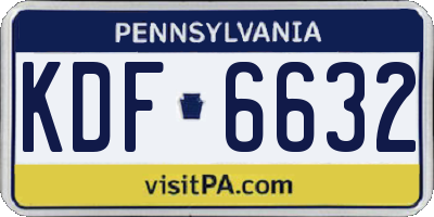 PA license plate KDF6632