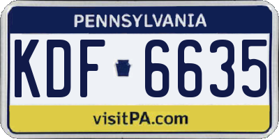 PA license plate KDF6635
