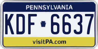 PA license plate KDF6637