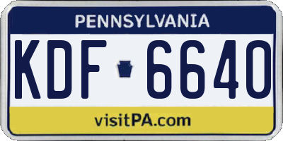 PA license plate KDF6640