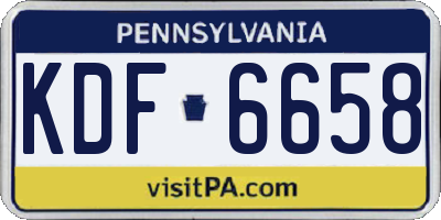 PA license plate KDF6658