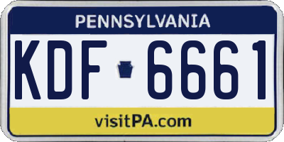 PA license plate KDF6661
