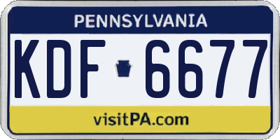 PA license plate KDF6677