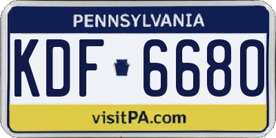 PA license plate KDF6680