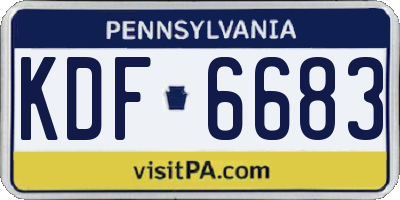 PA license plate KDF6683