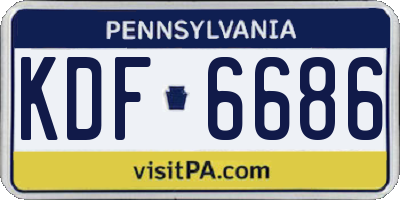 PA license plate KDF6686