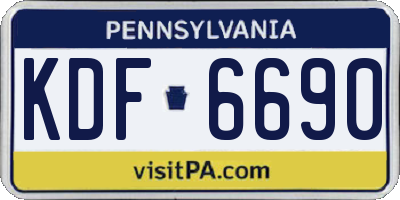 PA license plate KDF6690