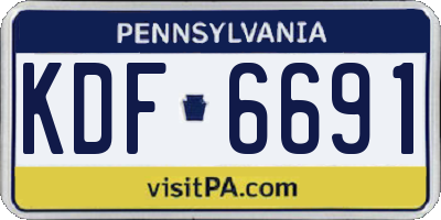 PA license plate KDF6691
