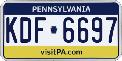 PA license plate KDF6697