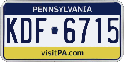 PA license plate KDF6715