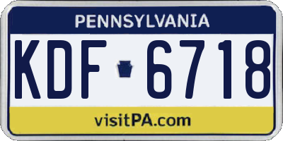 PA license plate KDF6718