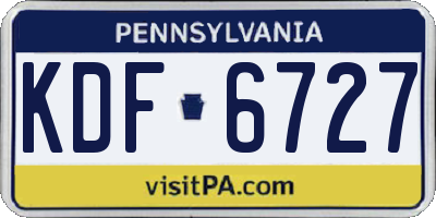 PA license plate KDF6727