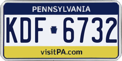 PA license plate KDF6732