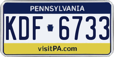 PA license plate KDF6733