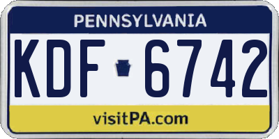 PA license plate KDF6742