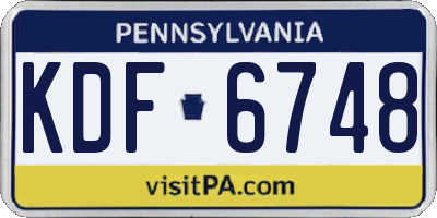 PA license plate KDF6748