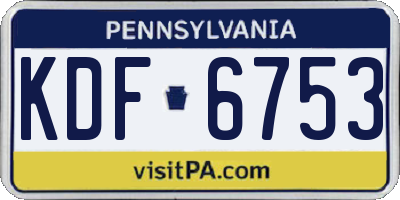 PA license plate KDF6753