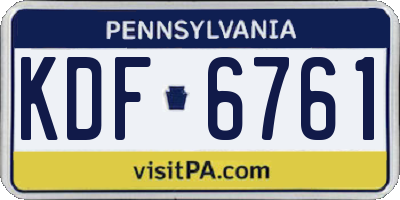 PA license plate KDF6761