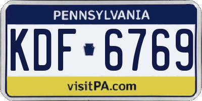 PA license plate KDF6769