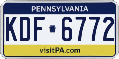 PA license plate KDF6772