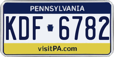PA license plate KDF6782