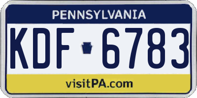 PA license plate KDF6783