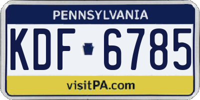 PA license plate KDF6785