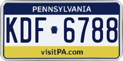 PA license plate KDF6788