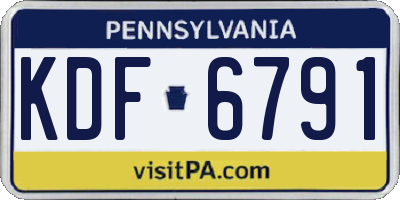 PA license plate KDF6791