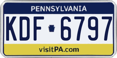 PA license plate KDF6797
