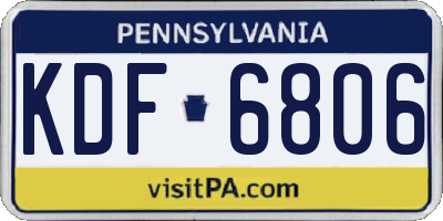 PA license plate KDF6806