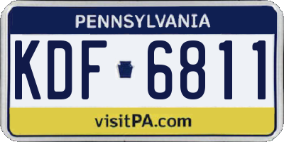 PA license plate KDF6811