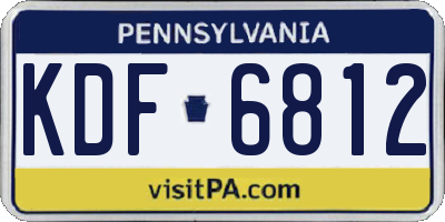 PA license plate KDF6812