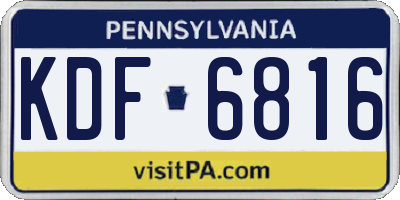 PA license plate KDF6816